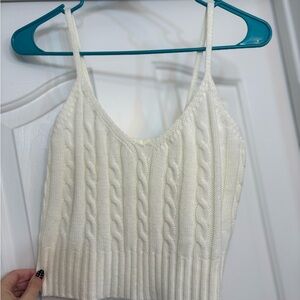 Elegant Cream Cable Knit Women's Top